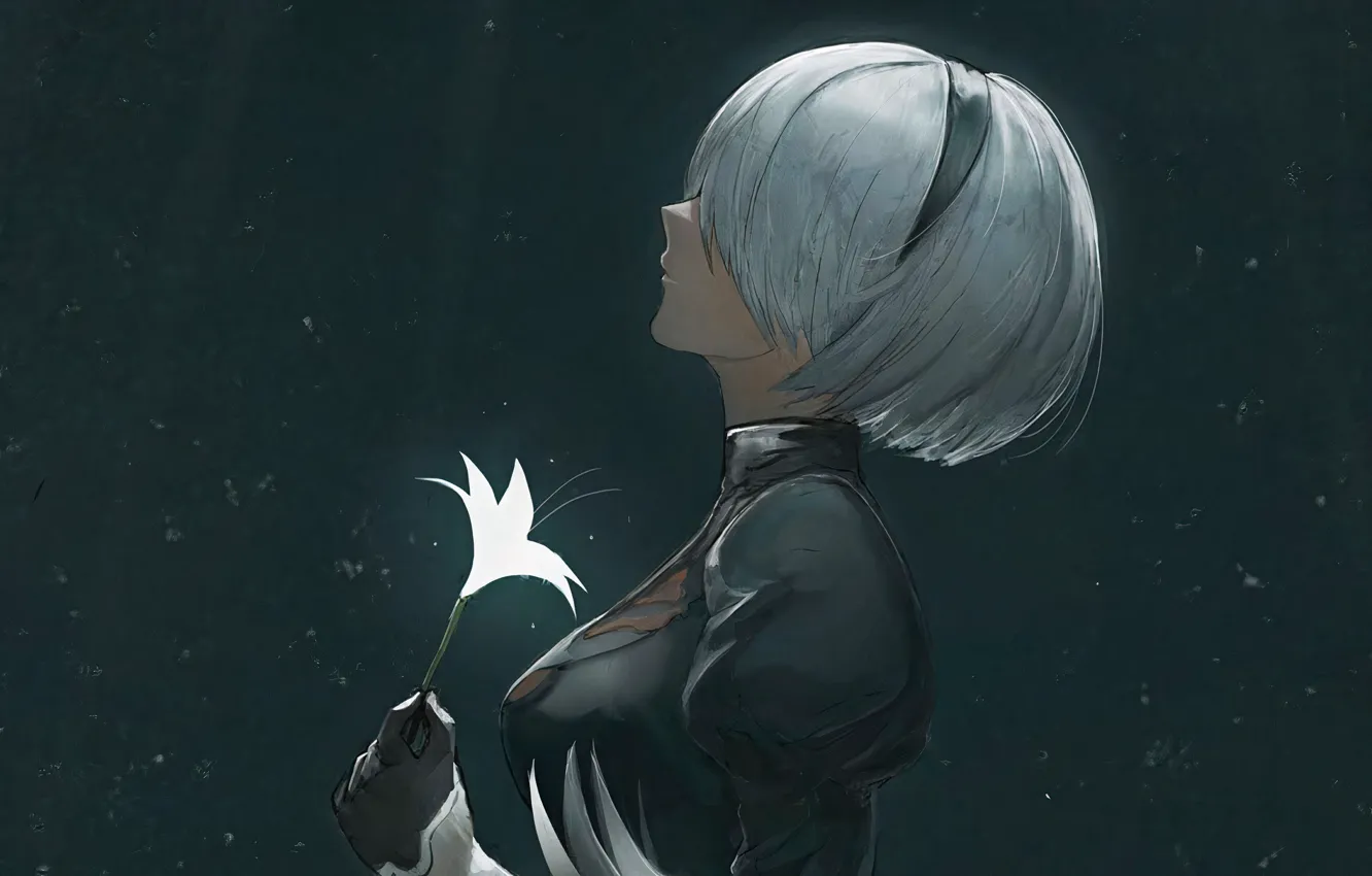 Photo wallpaper minimal, girl, black