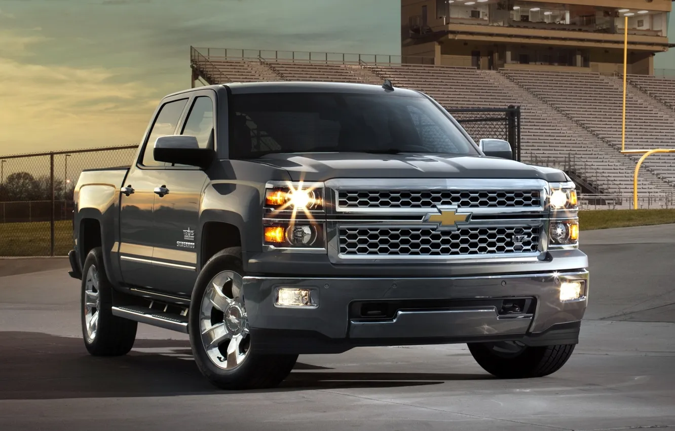 Photo wallpaper grey, Chevrolet, Chevrolet, pickup, the front, Silverado, silverado, Texas Edition