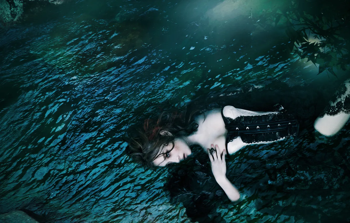 Photo wallpaper water, girl, background