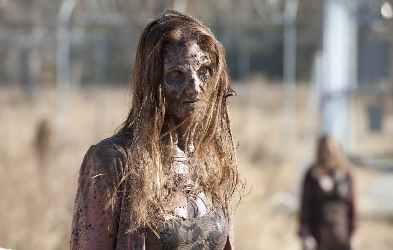 Photo wallpaper zombie, undead, female, The Walking Dead, makeup
