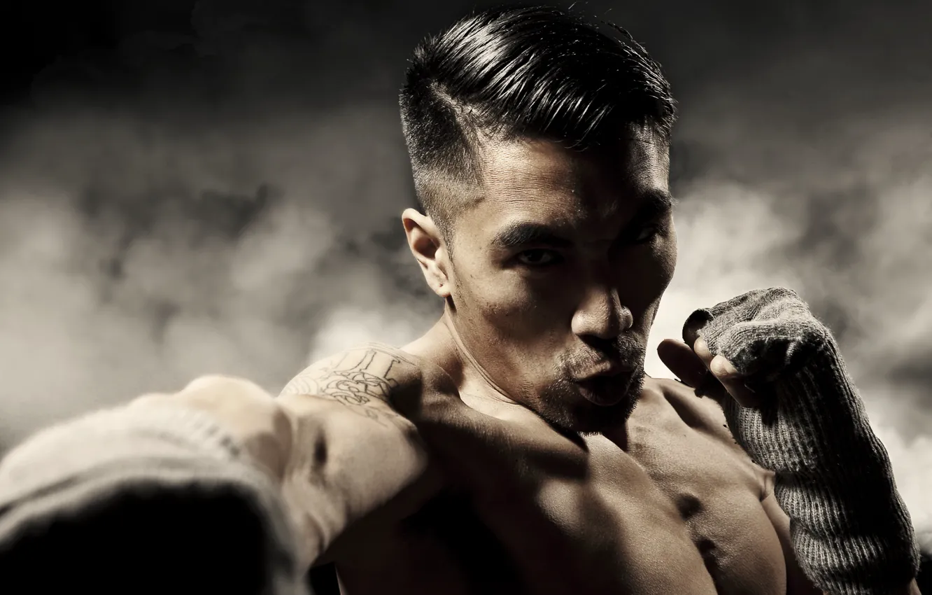 Photo wallpaper tattoo, Boxing, fists, stand, Asian