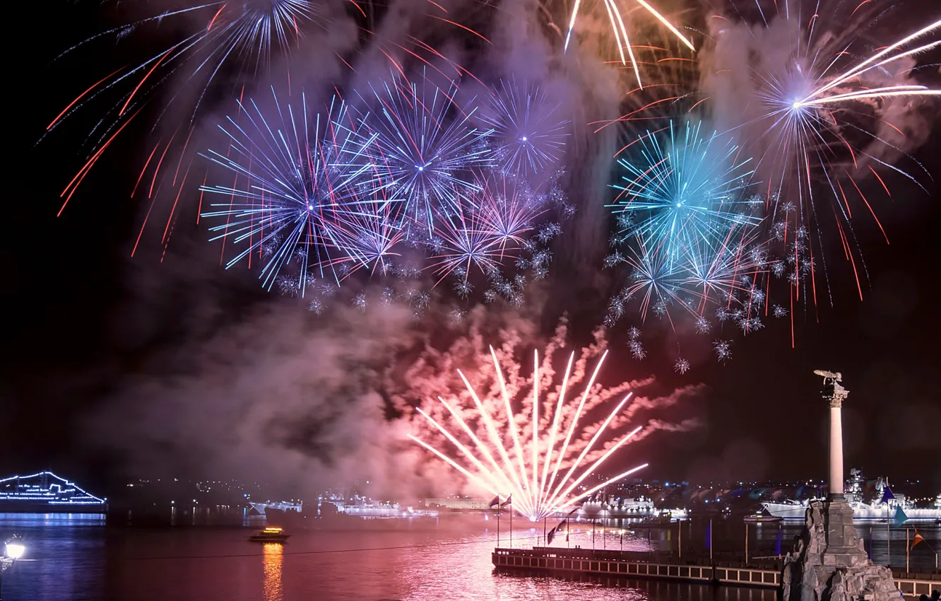 Photo wallpaper salute, Sevastopol, Navy day