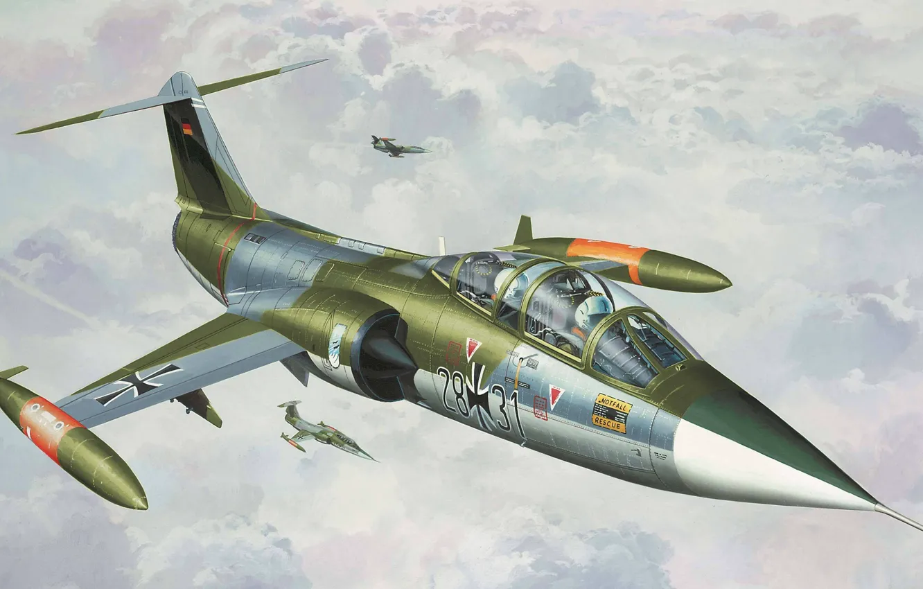 Photo wallpaper figure, Lockheed, fighter-interceptor, Starfighter, F-104