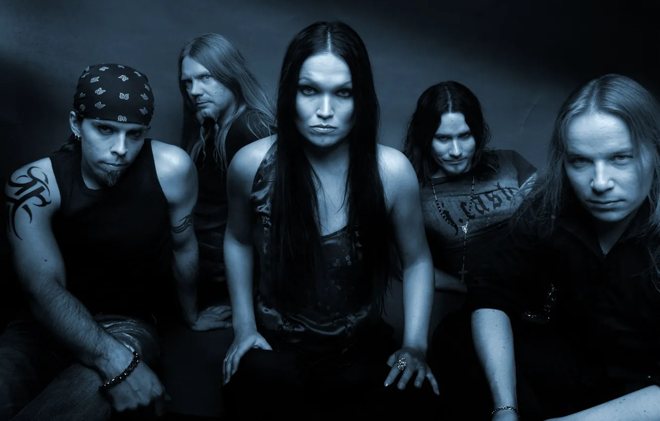 Photo wallpaper Nightwish, Tarja Turunen, Emppu Vuorinen, Marco Hietala, Tuomas Holopainen, Jukka Nevalainen, Symphonic Power Metal