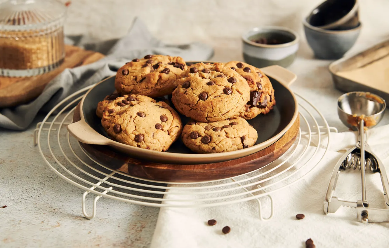 Photo wallpaper cookies, oat, chocolate