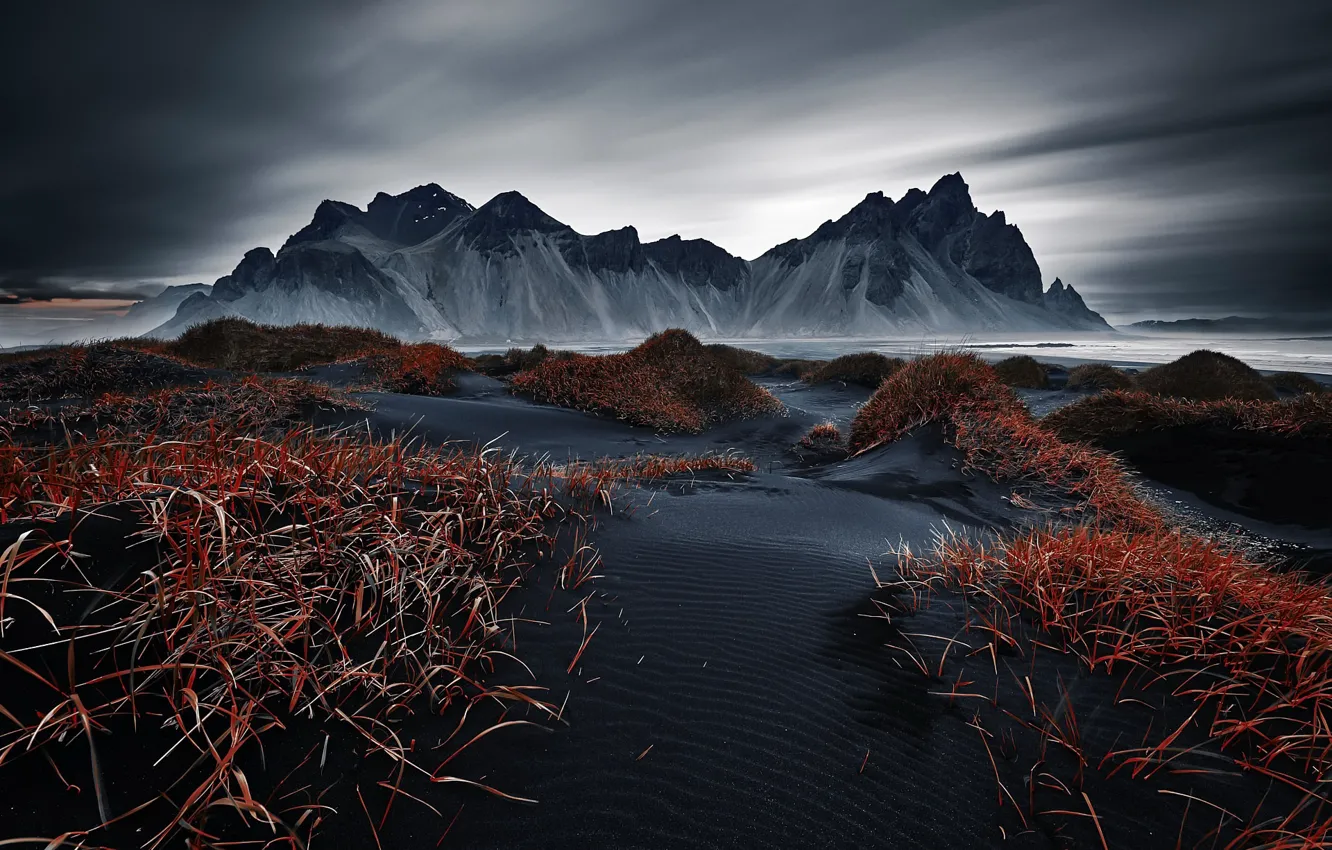 Photo wallpaper landscape, nature, Vestrahorn Islande
