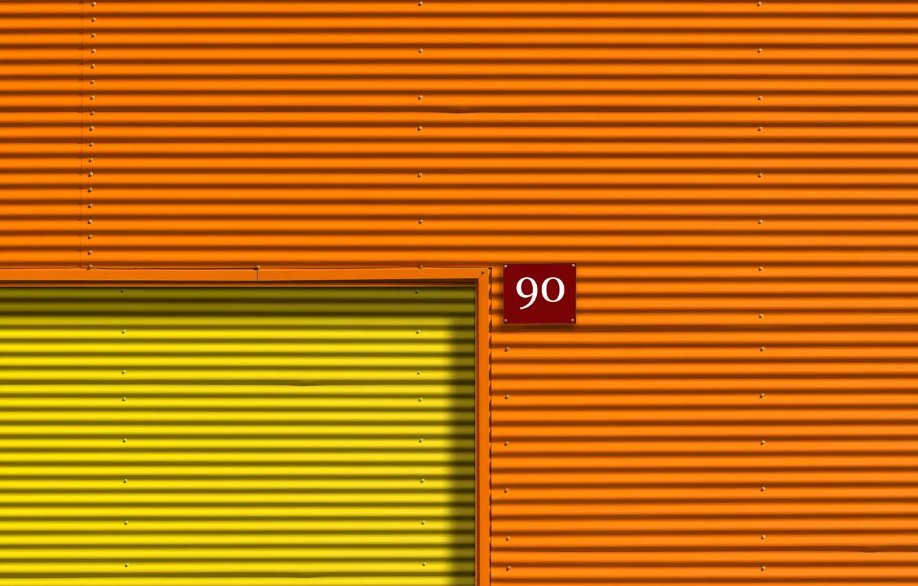 Photo wallpaper orange, yellow, plate, room 90