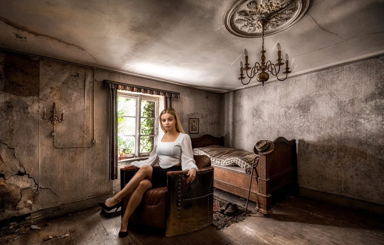 Photo wallpaper girl, sexy, Wallpaper, sweetheart, model, bright, skirt, makeup