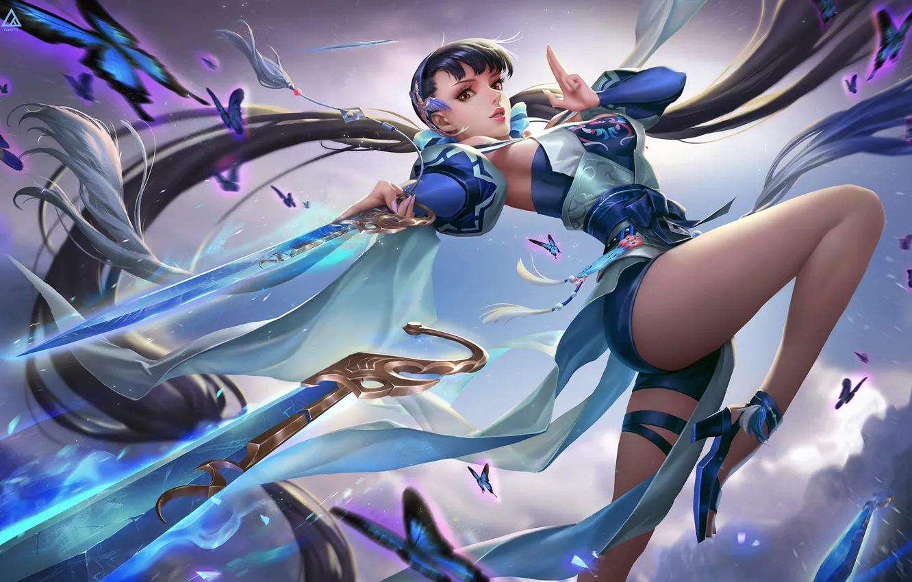 Photo wallpaper girl, fiction, sword, figure, art, girl, sword, fantasy