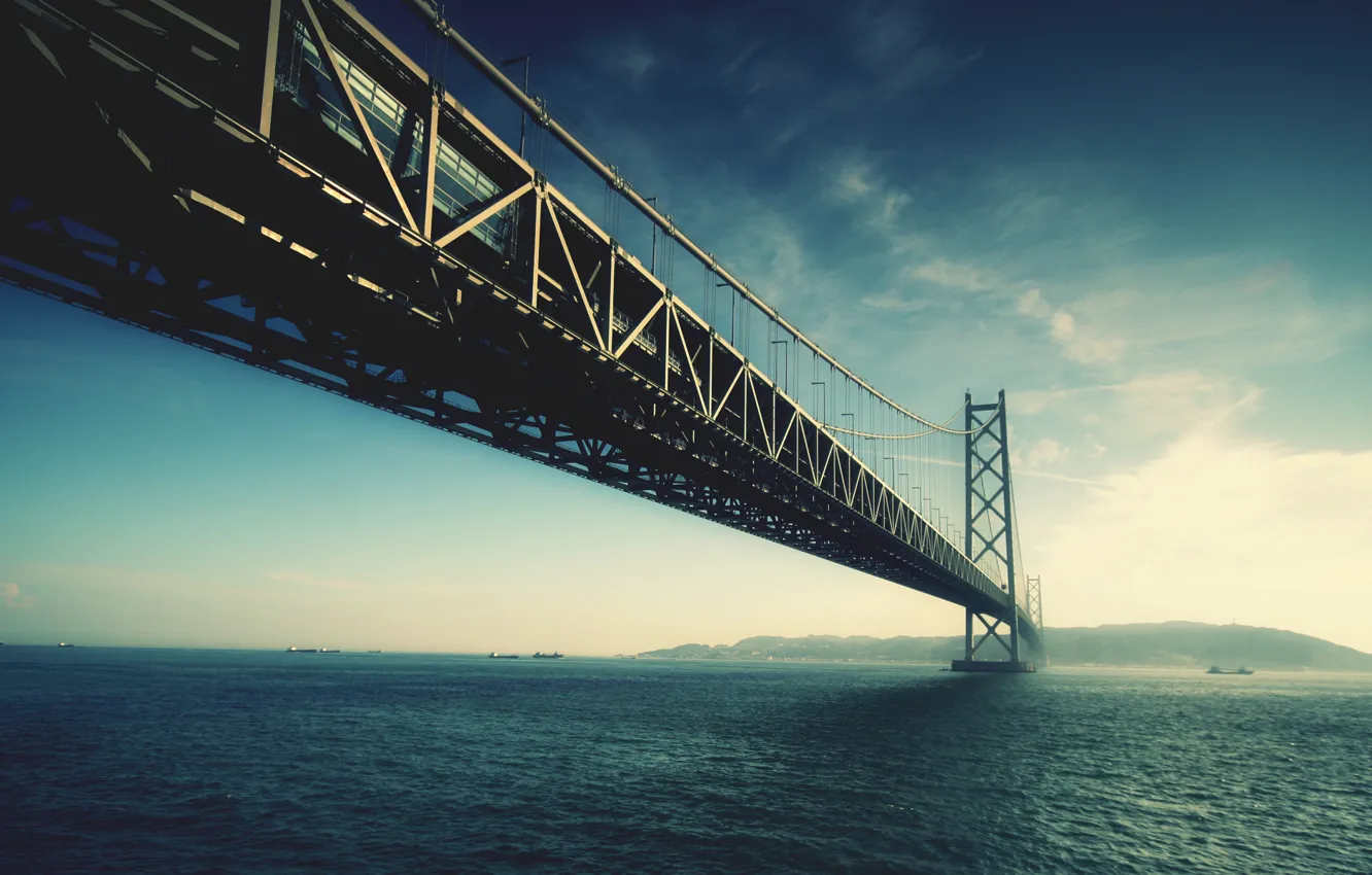 Photo wallpaper bridge, design, support, Bay