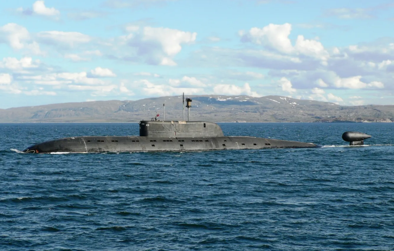Photo wallpaper submarine, atomic, surface course, The project 945a, B-534