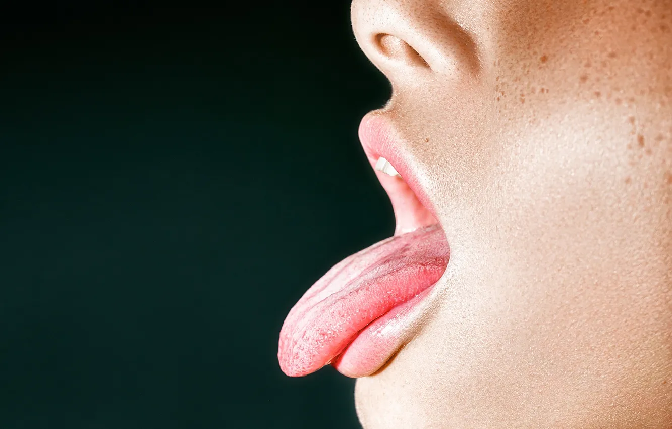 Photo wallpaper language, face, nose, lips, freckles, Yura Pechen