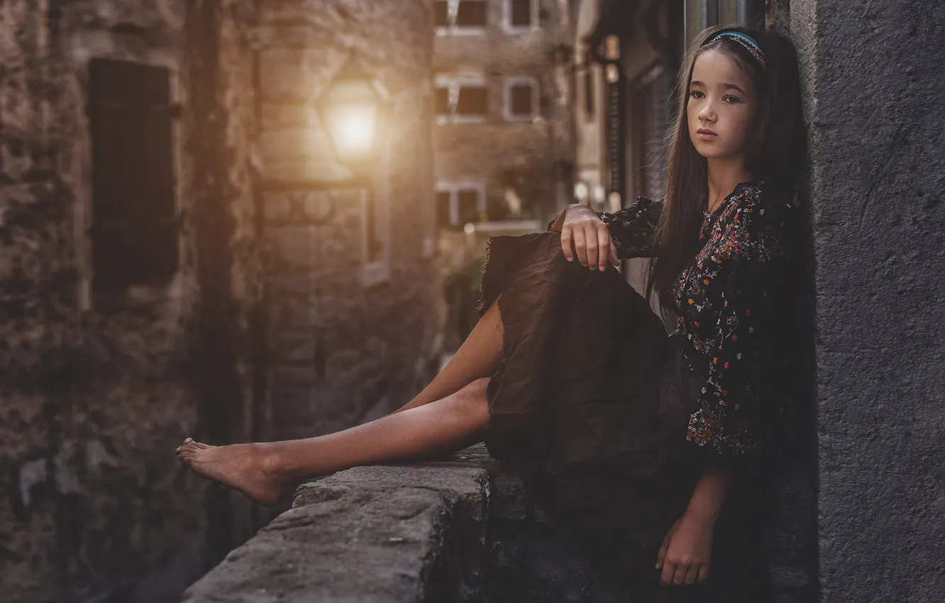 Photo wallpaper the city, girl, Artem Bondarovich, Anastasia Bondarovich