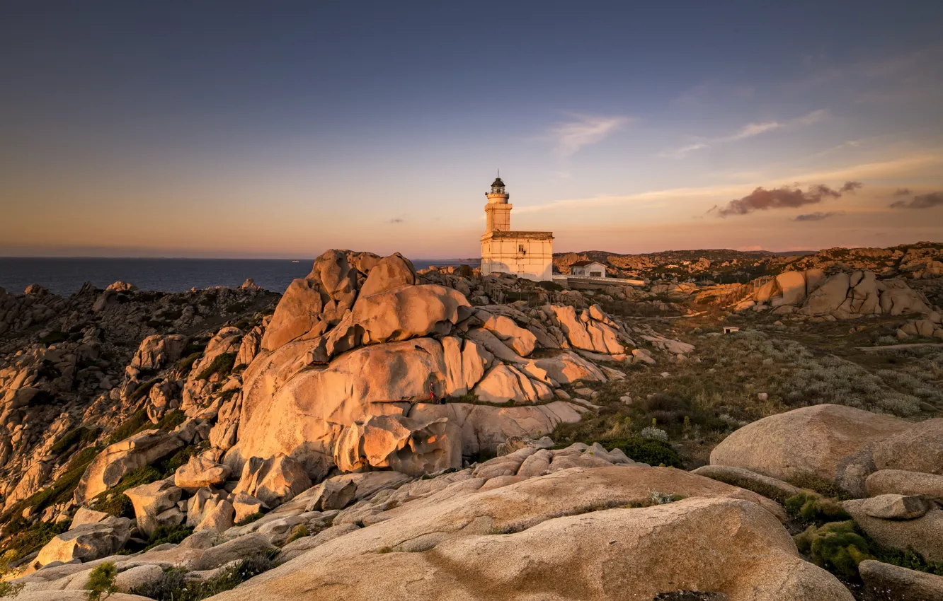 Photo wallpaper lighthouse, Italia, Sardinia, The lighthouse of Capo Testa