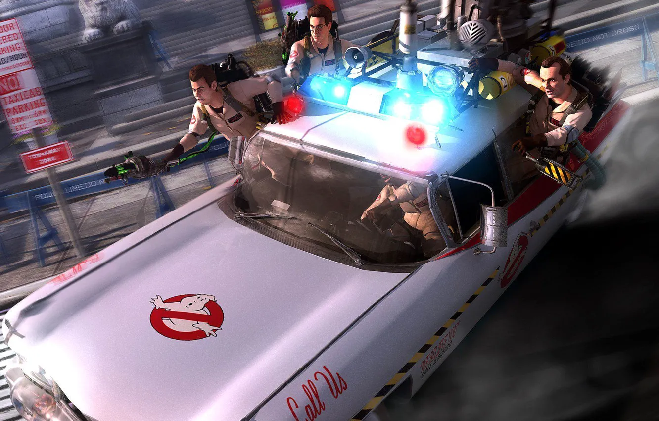Photo wallpaper hunter, Ghostbusters, Ghost, Video Game, ecto-1