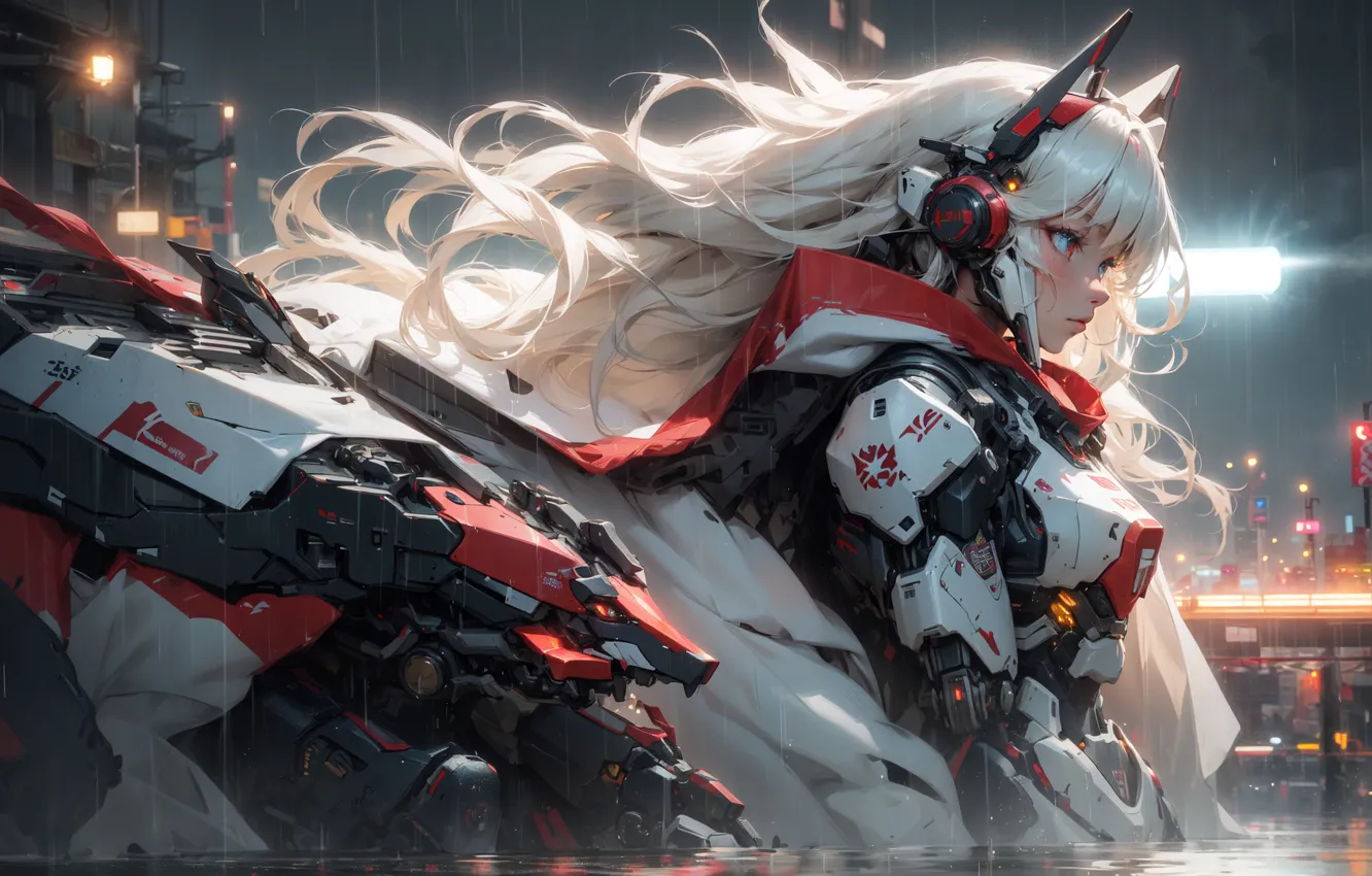 Photo wallpaper girl, mecha, anime, sci-fi