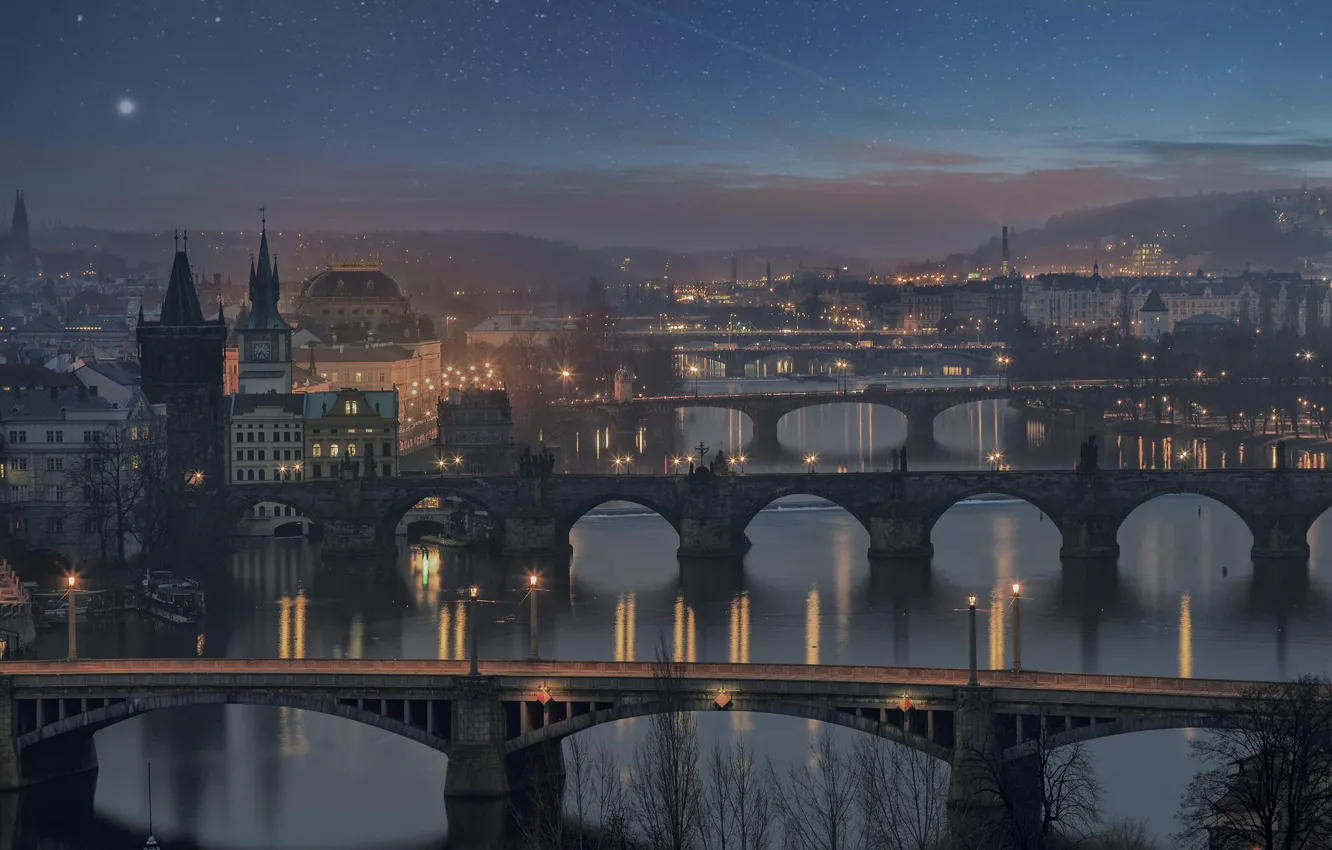 Photo wallpaper bridge, Prague, Czech Republic