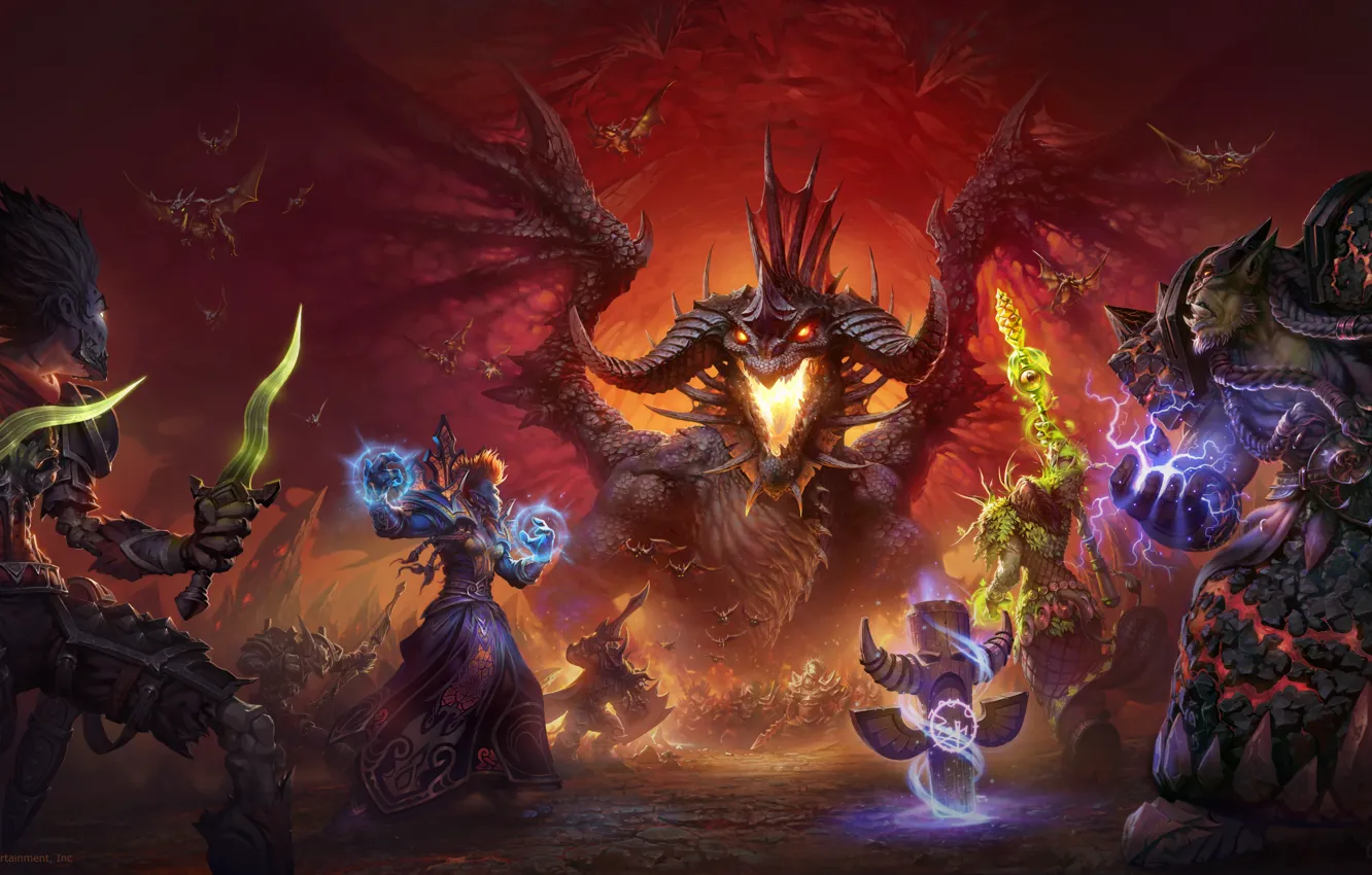 Photo wallpaper World of Warcraft, blizzard, warcraft, wow, orc, tauren, shaman