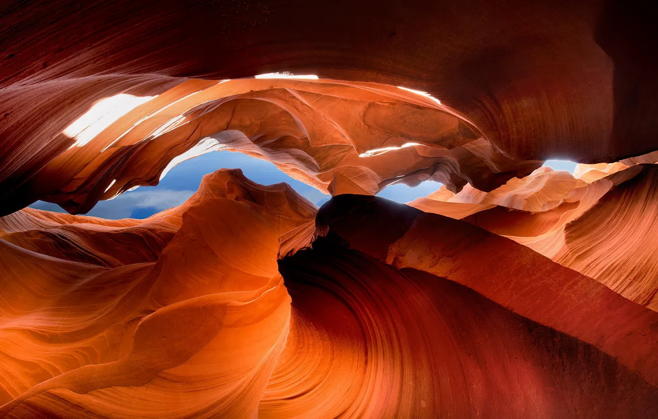 Photo wallpaper nature, rocks, canyon, cave, antelope canyon