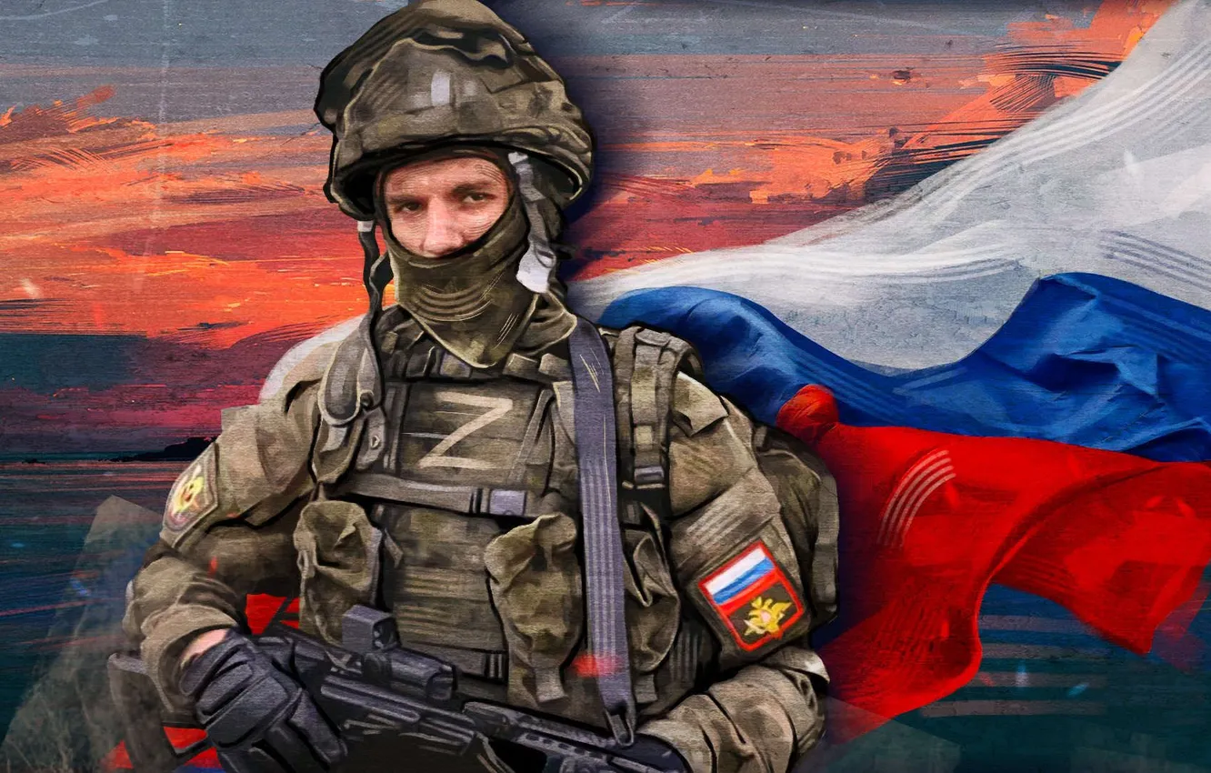 Photo wallpaper soldier, weapon, tricolor, pearls, Military Uniform