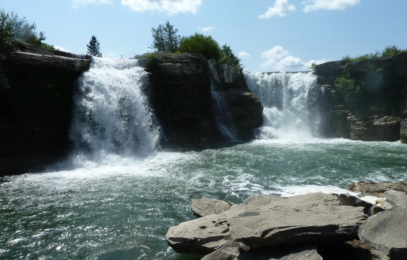 Photo wallpaper Alberta, Canada, Waterfall, Lundbreck Falls