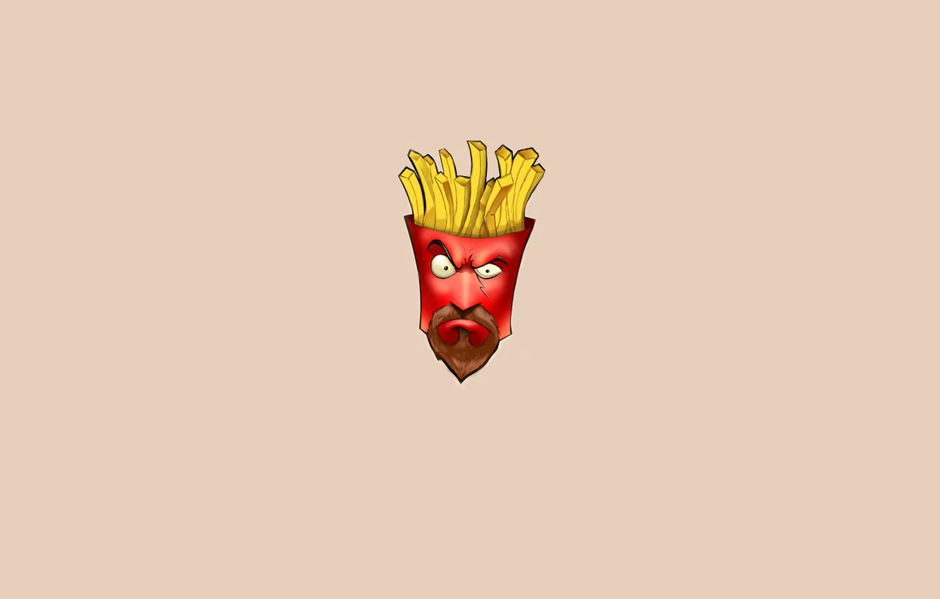 Photo wallpaper minimalism, Aqua Teen Hunger Force, Fry, Frylock, fries, Frylock