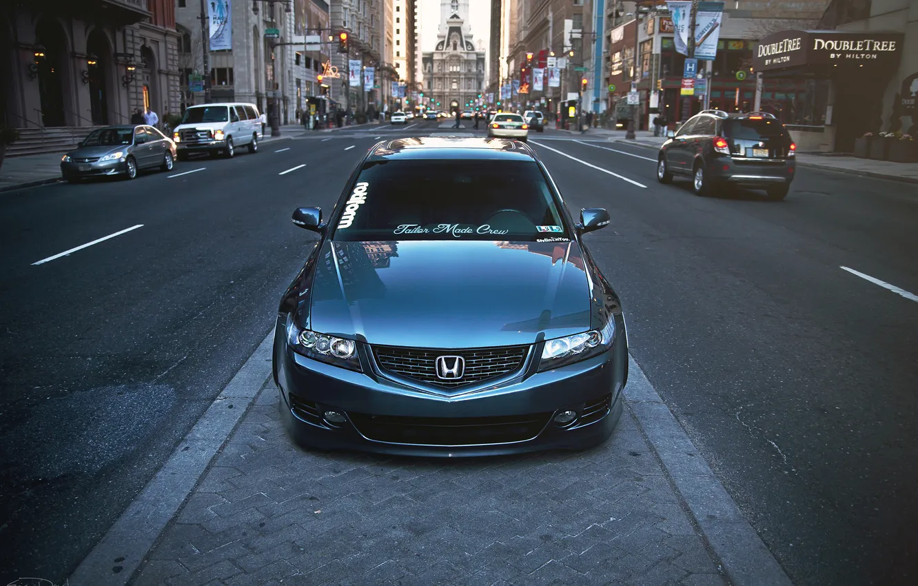 Photo wallpaper the city, Honda, Accord, the front, Acura TSX