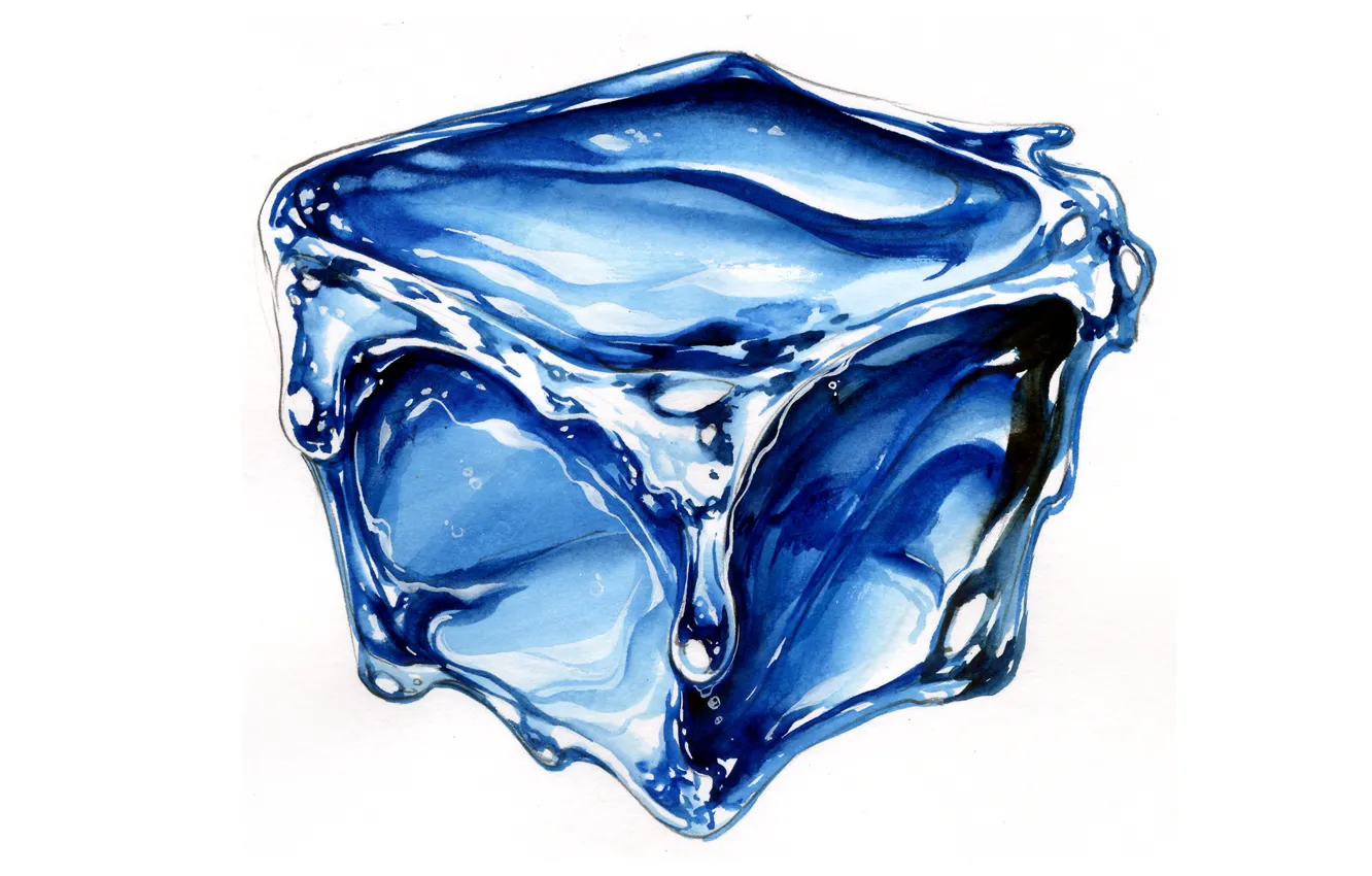 Photo wallpaper ice, figure, Cube