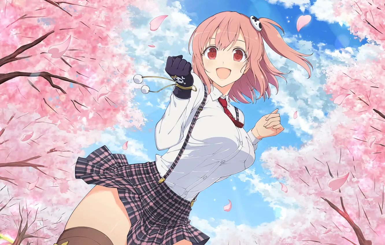 Photo wallpaper girl, sexy, dead or alive, blouse, thighhighs, pink hair, anime, beautiful