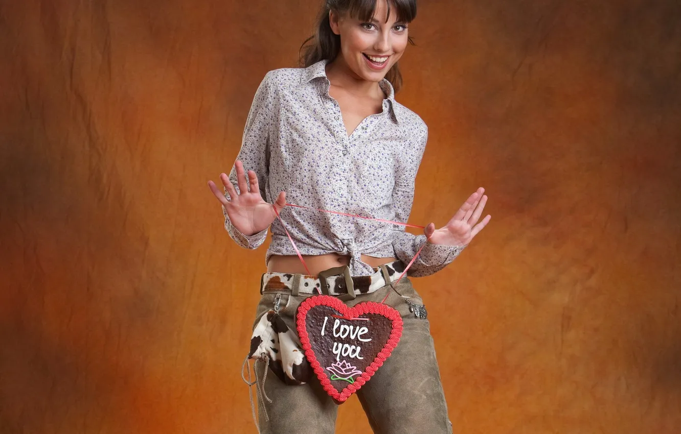 Photo wallpaper smile, heart, Lorena Garcia, Lorena Morena