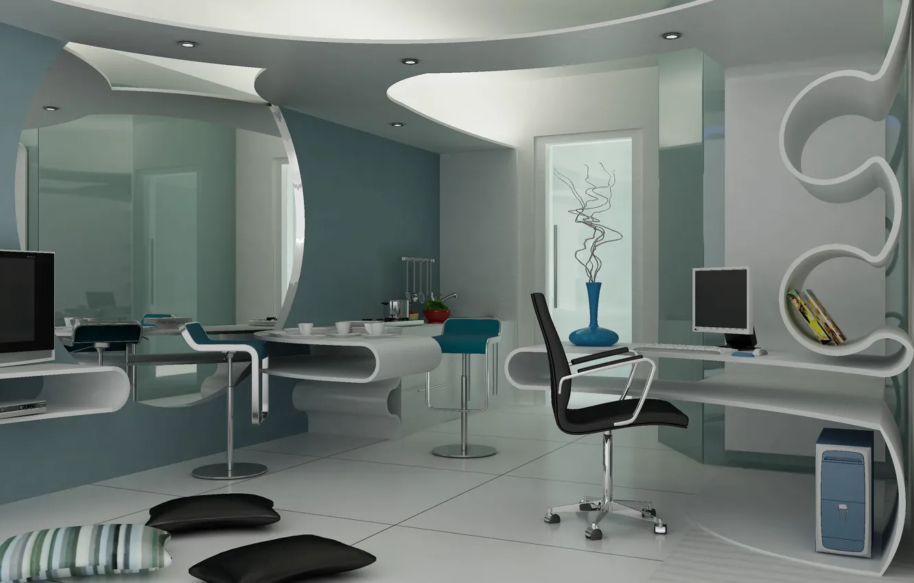 Photo wallpaper design, style, home, interior, apartment, living room