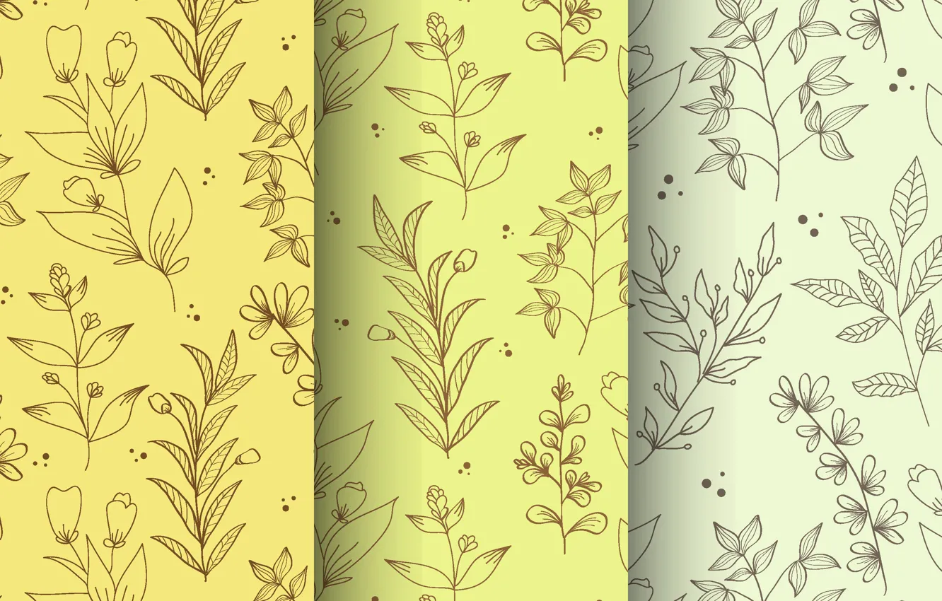 Photo wallpaper flowers, background, twigs, lemon, seamless