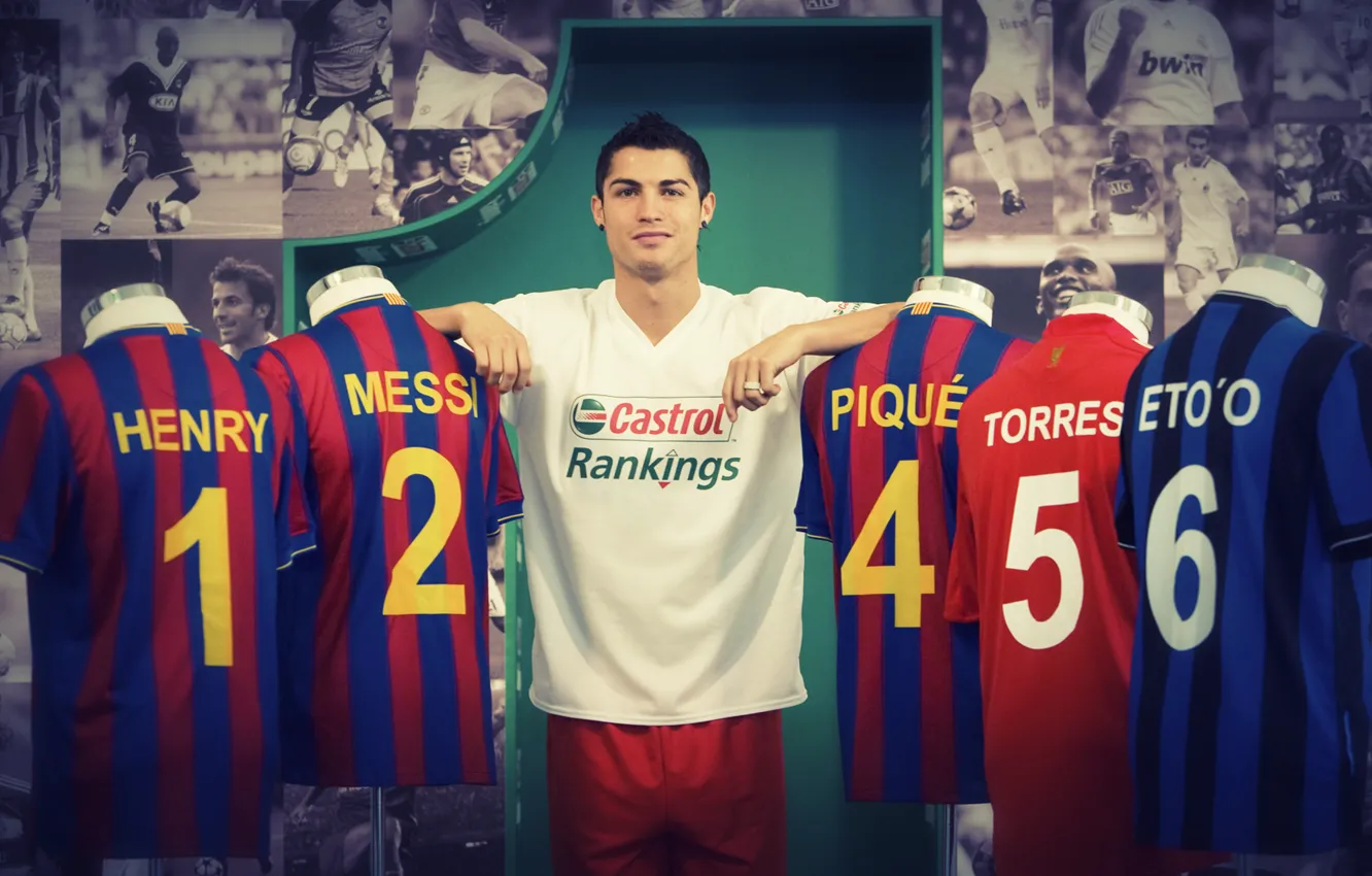 Photo wallpaper Torres, Ronaldo, Messi, Henry, Eto'o, Castrol, Spades