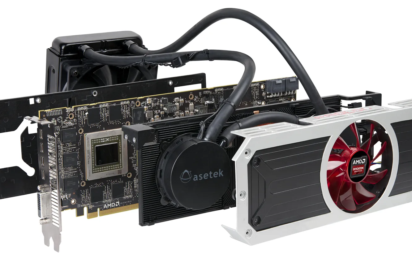 Photo wallpaper video card, cooling water