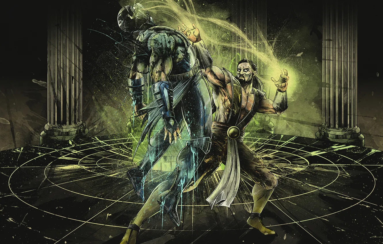 Photo wallpaper art, Mortal Kombat, soul, Scorpion, Shang Tsung