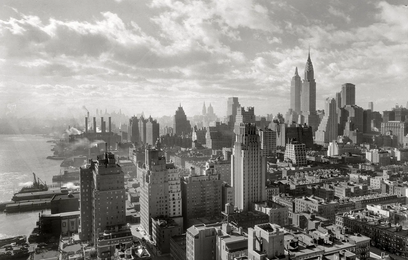 Photo wallpaper retro, home, New York, panorama, USA, Manhattan, 1931-the year