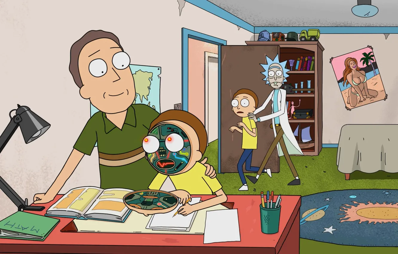 Photo wallpaper cartoon, the series, Rick and Morty, Rick and Morty, The animated series
