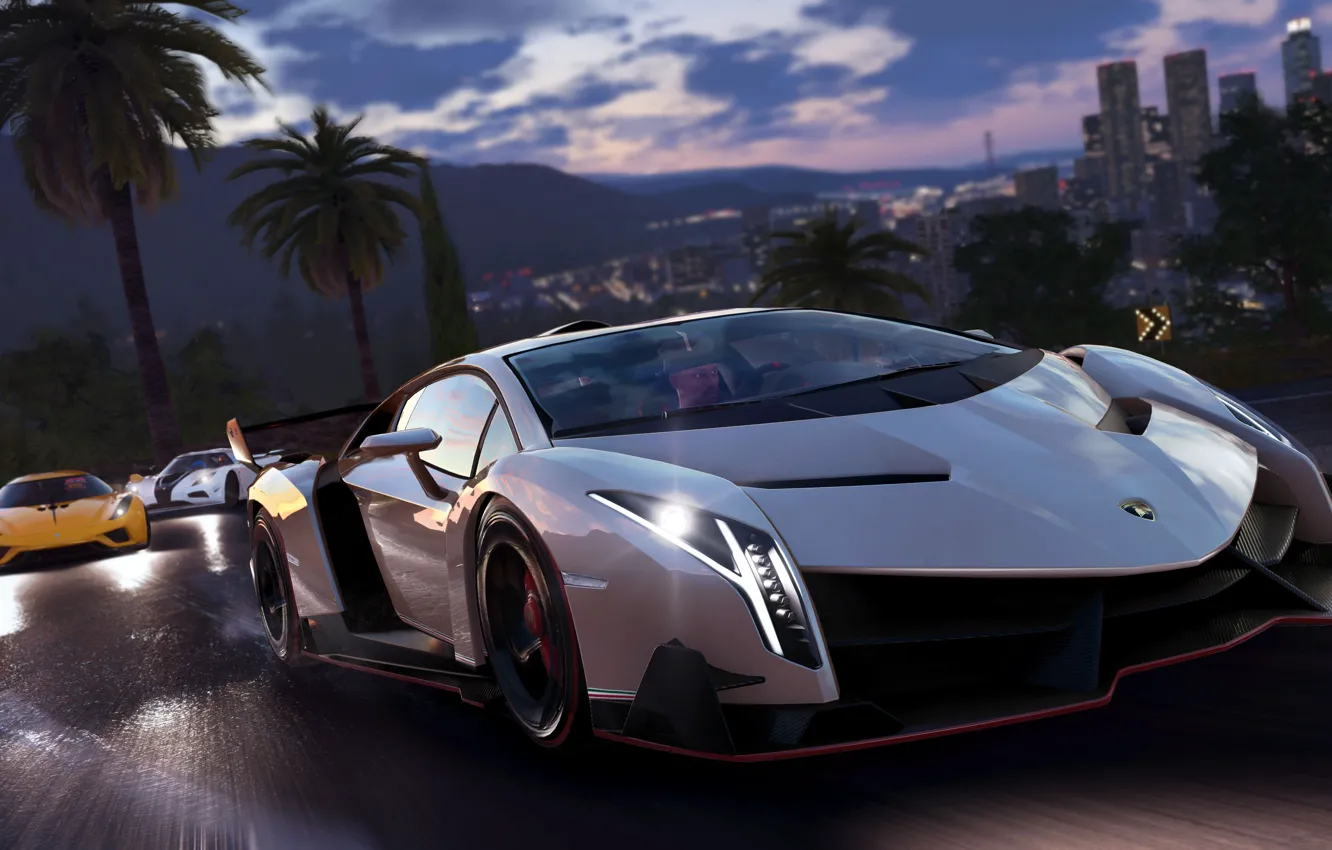 Photo wallpaper Lamborghini, game, Ubisoft, Veneno, The Crew 2