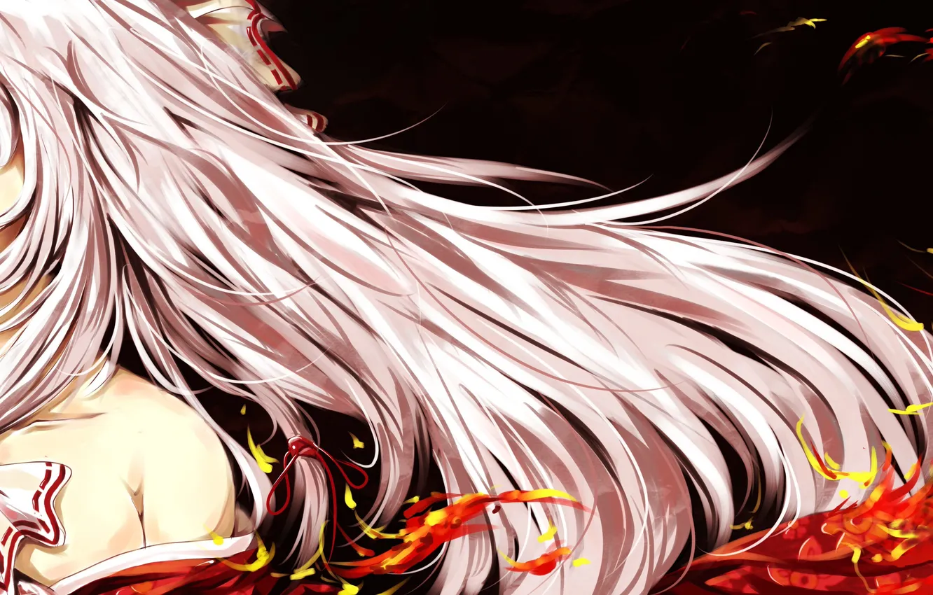 Photo wallpaper girl, lights, magic, anime, art, bow, touhou, litsvn