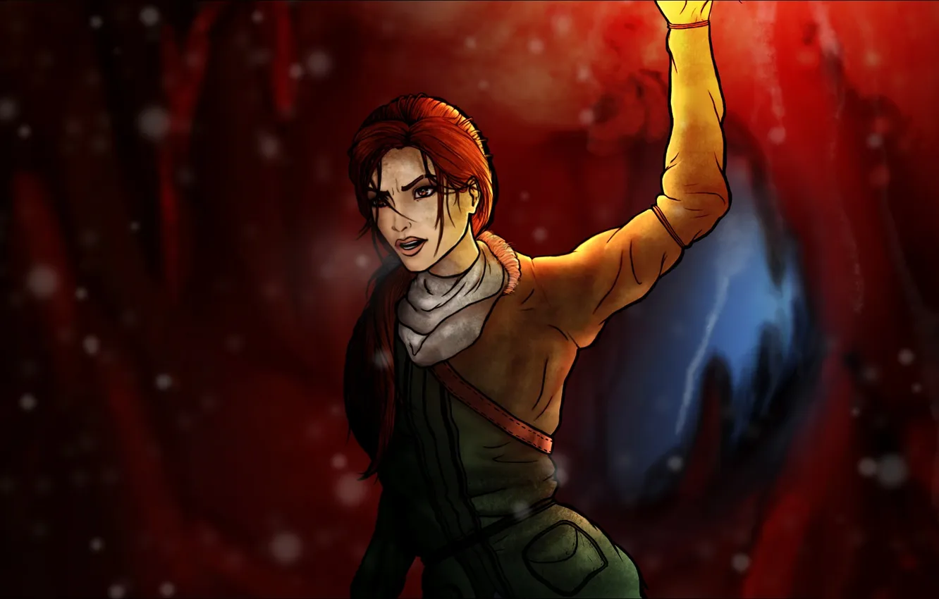 Photo wallpaper light, dark, Tomb Raider, cave, Lara Croft