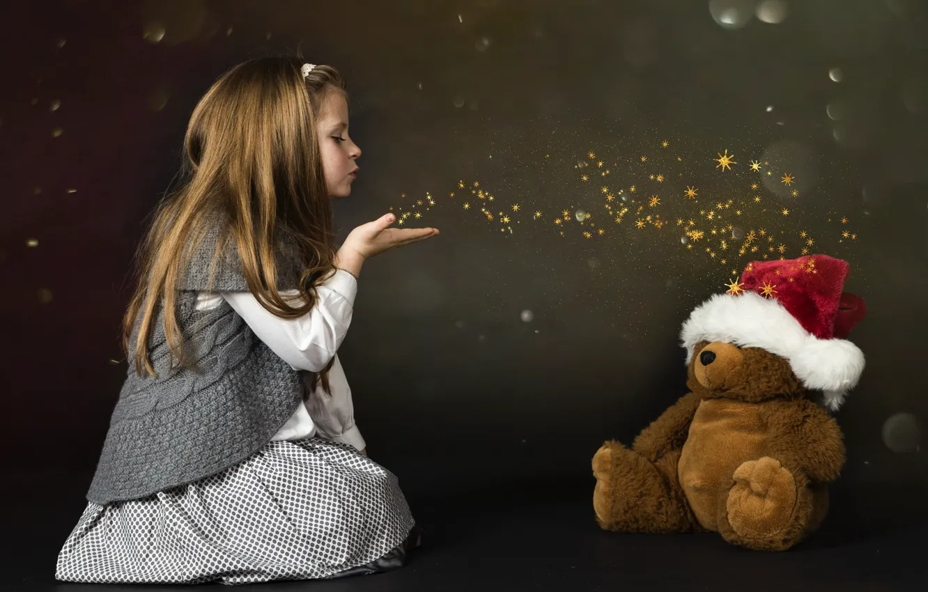 Photo wallpaper magic, girl, stars