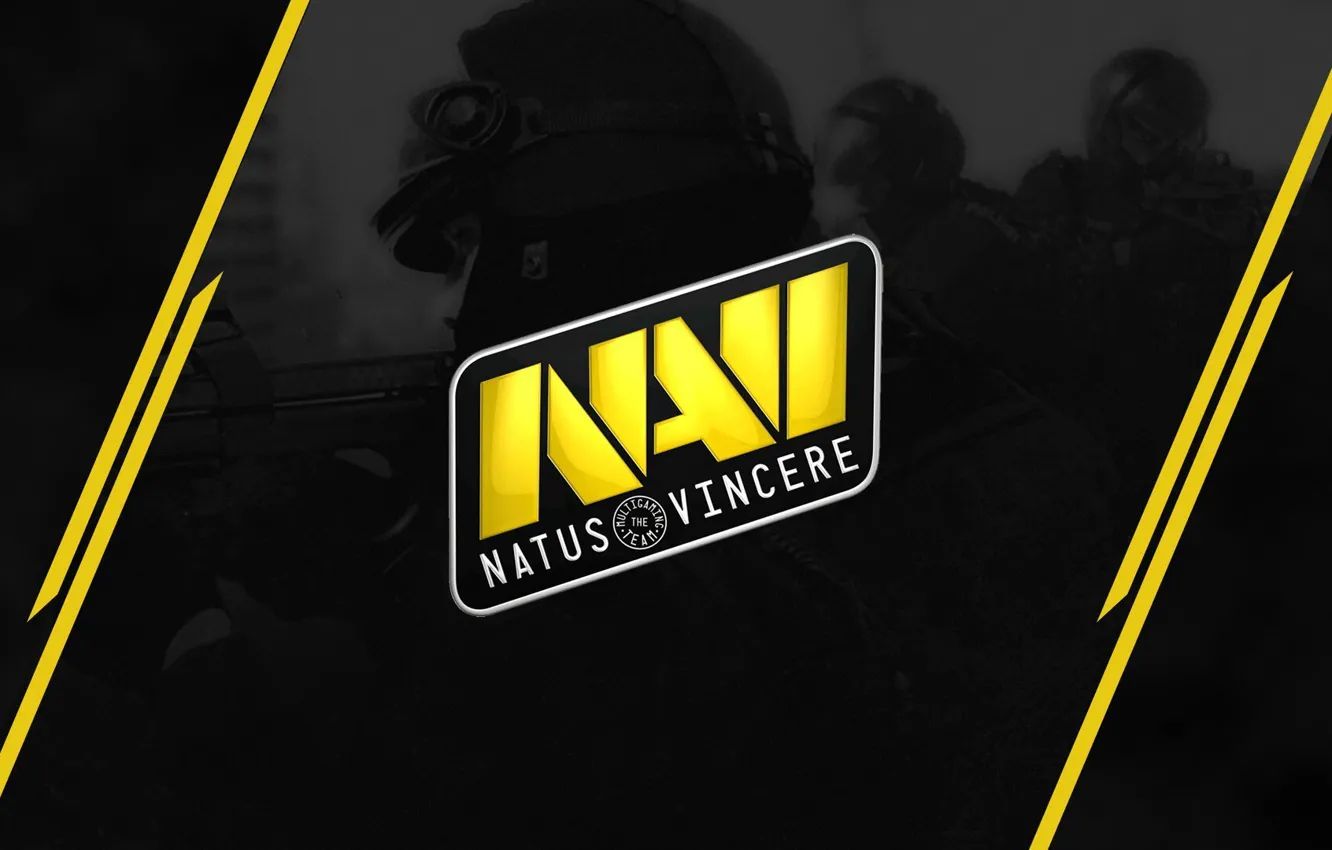 Photo wallpaper strip, logo, black background, special forces, Counter-Strike, Navi, csgo, Natus Vincere