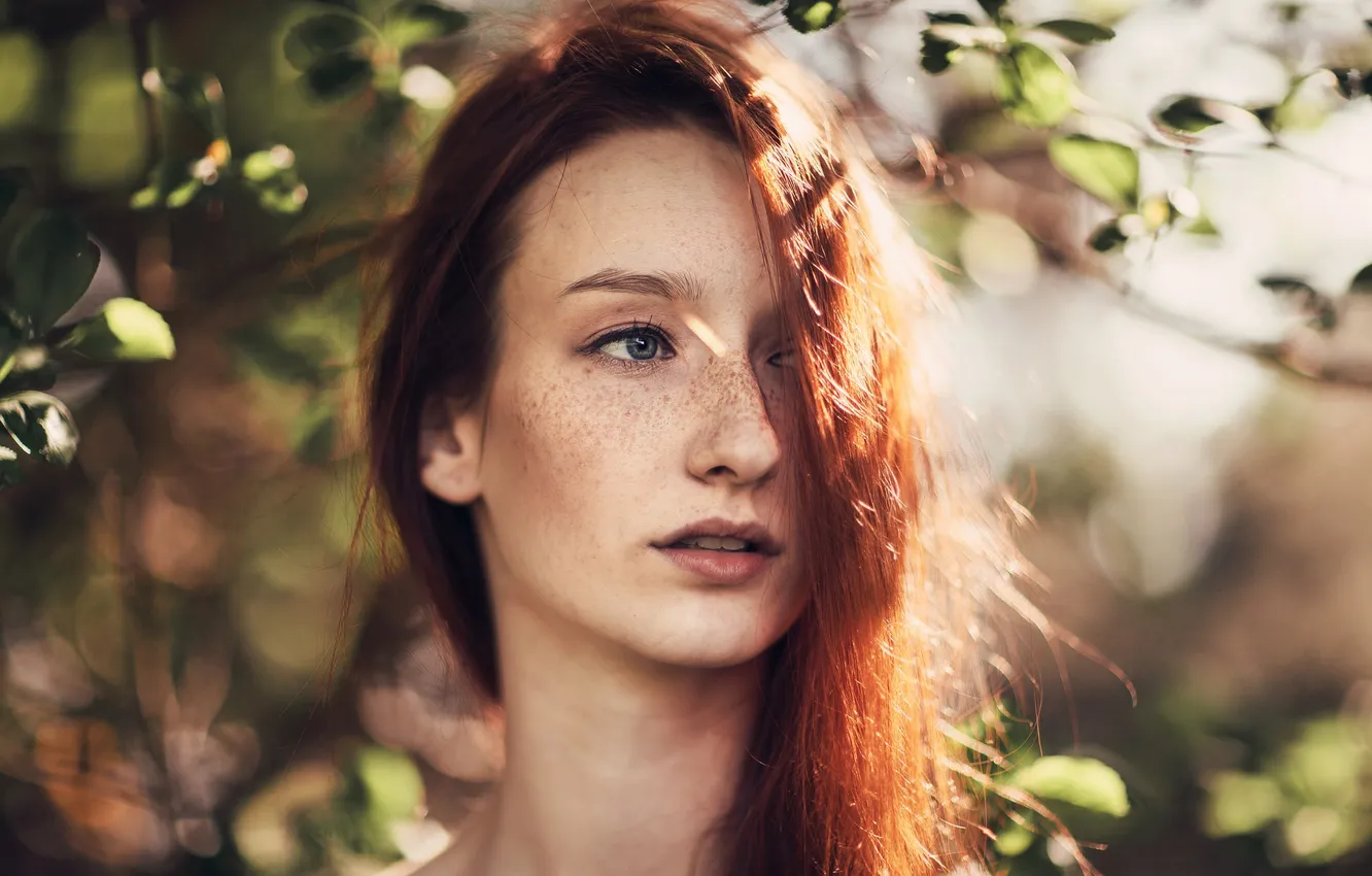 Photo wallpaper look, girl, portrait