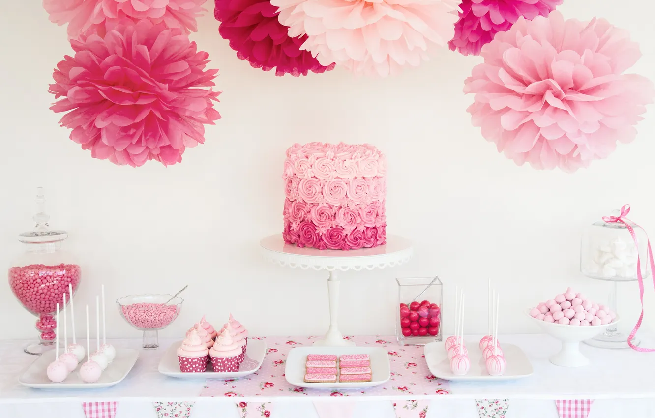 Photo wallpaper cookies, sweets, cake, cakes, caramel, cupcakes
