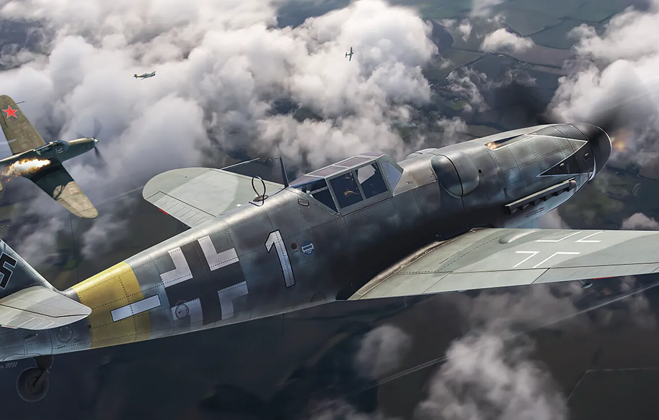 Photo wallpaper frontline, Air force, interceptor, Luftwaffe, single-engine piston fighter-low, Antonis (rOEN911) Karidis, the most popular model …
