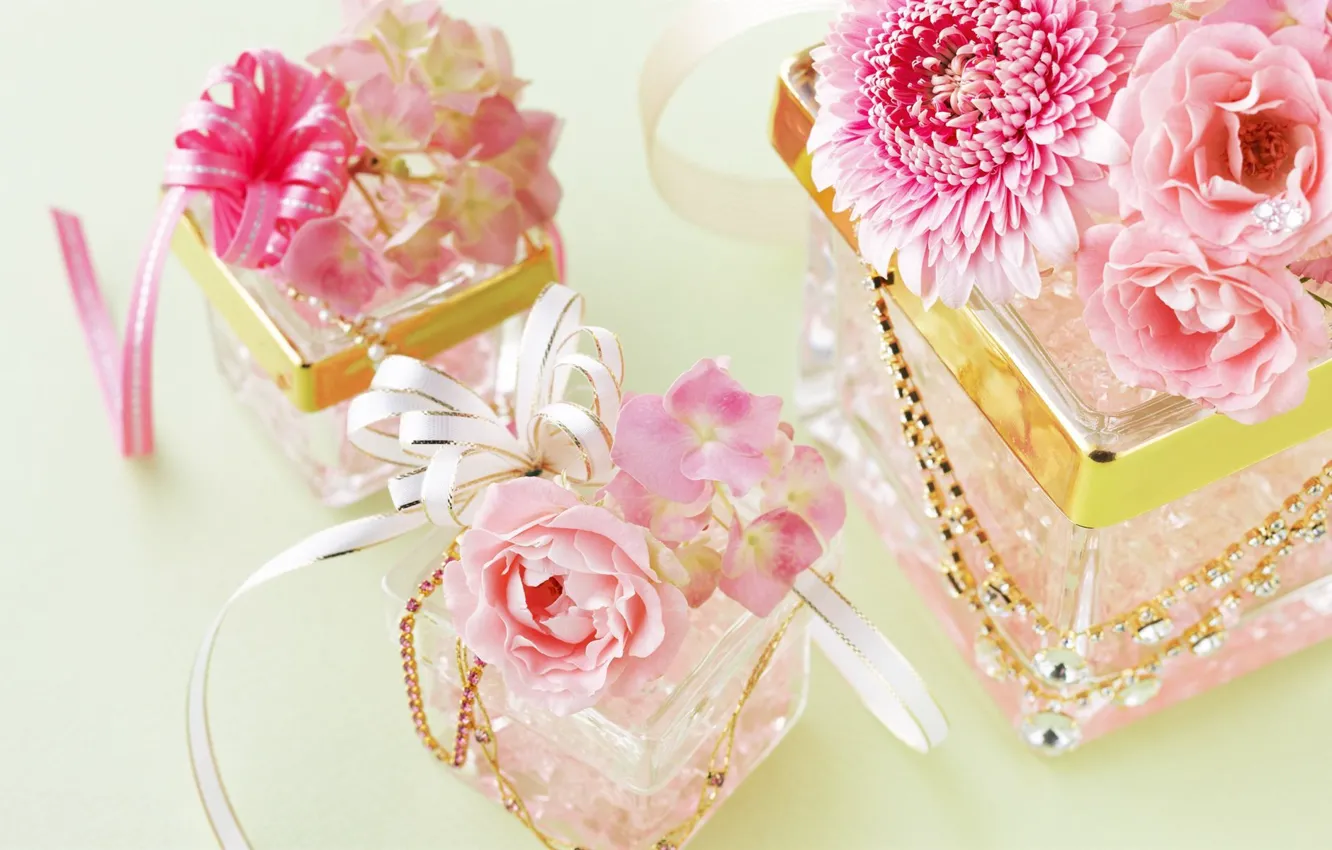 Photo wallpaper decoration, flowers, pink, wedding, decor