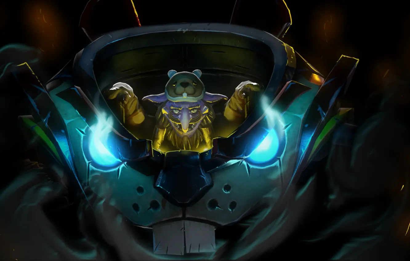 Photo wallpaper mechanism, hare, art, dota 2, Timbersaw, Rizzrack