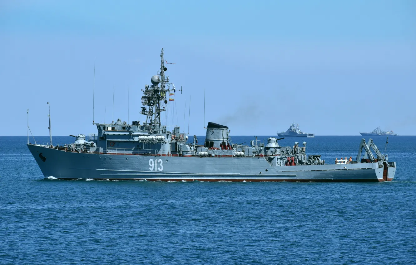 Photo wallpaper sea, minesweeper, Kovrovets