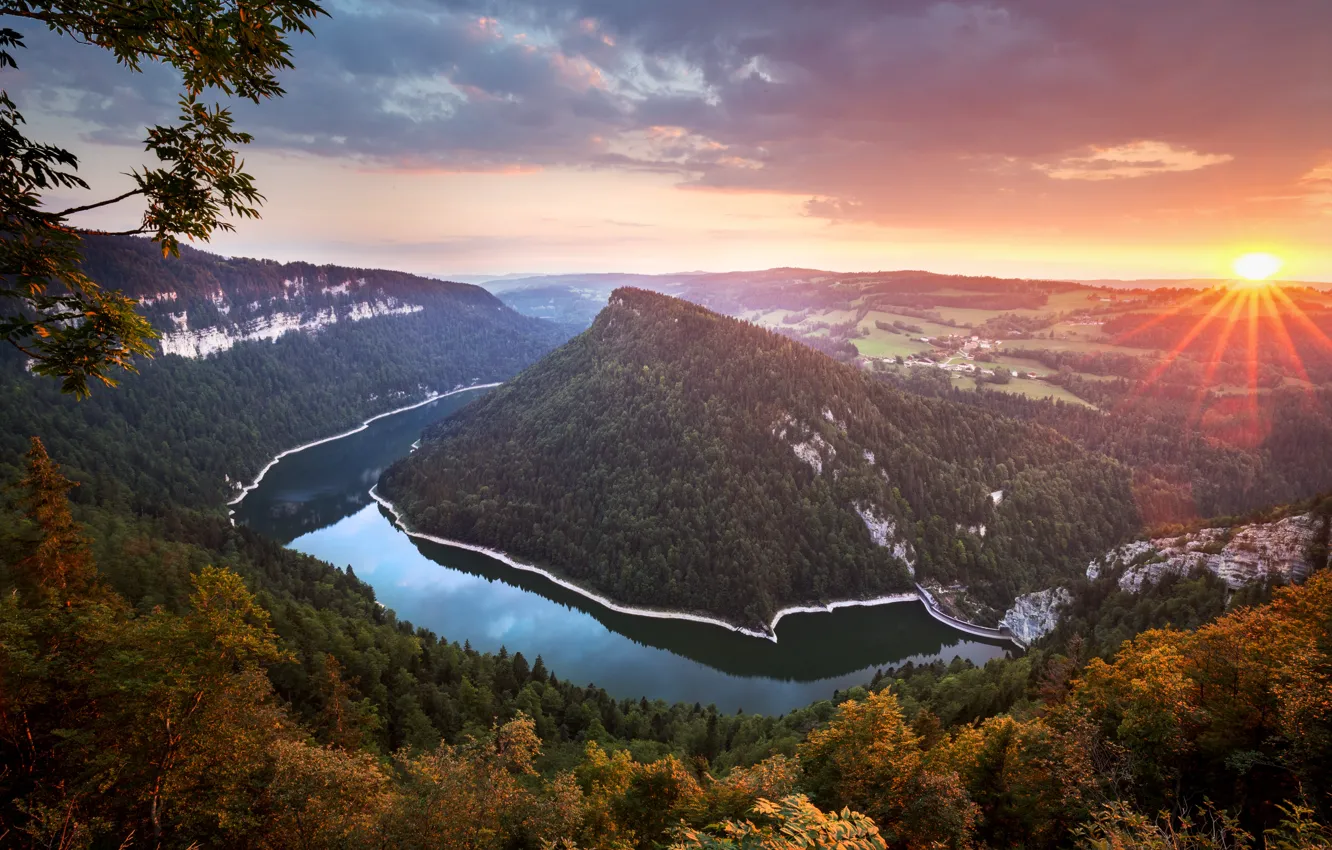 Photo wallpaper Switzerland, panorama, Rocks Moron
