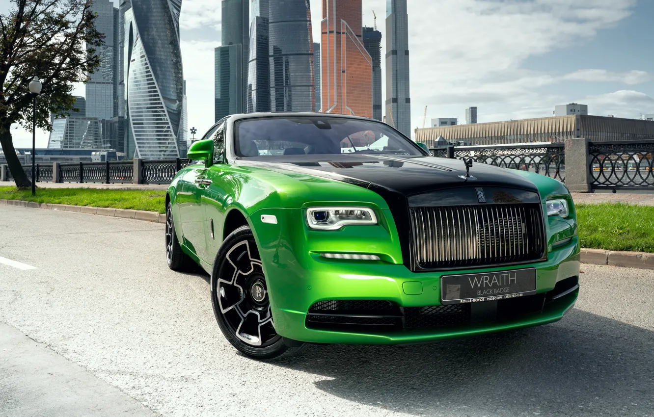 Photo wallpaper green, Moscow, rolls royce, Russia, Russia, Moscow, wraith, 2019